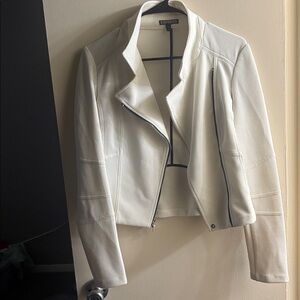 Express Ivory Textured Moto Jacket